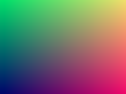 A two-dimension gradient, with blue-green at the top-left, yellow at the top-right, blue at the bottom-left and pink at the bottom-right